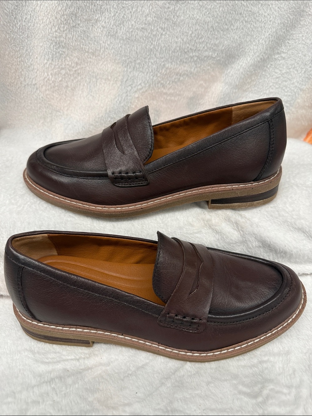 Earth Dark Brown Leather Penny Loafers - Picture 2 of 5